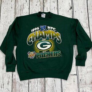 Vintage Green Bay Packers 1996 NFC Champions NFL Football Crewneck Sweatshirt